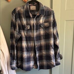 Flag and Anthem Blue and White Plaid Shirt